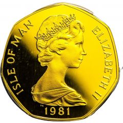50 Pence - Elizabeth II Tourist Trophy Motorcycle Races, Gold Proof