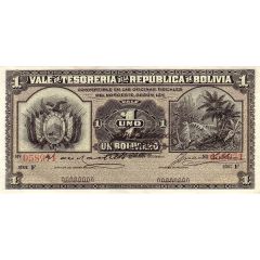 1 Boliviano Tesoreria de la República