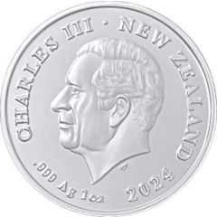 50 Cents - Charles III Fuller Portrait - Cave Taniwha, Silver BU