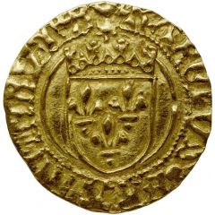 1/2 Gold Ecu - Charles VIII no lilies or crowns, SIT
