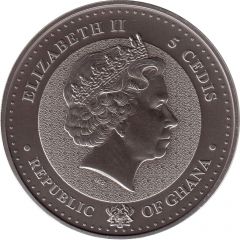 5 Cedis - Elizabeth II Bullion Coinage - Crowned Crane