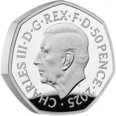 50 Pence - Charles III Stories of the Second World War, Silver Piedfort