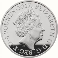 5 Pounds - Elizabeth II Prince Philip, Silver Piedfort