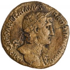 Sestertius - Hadrian PONT MAX TR POT COS III SECVR AVG S C, Securitas