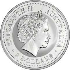 8 Dollars - Elizabeth II 4th Portrait - Year of the Monkey - Silver Bullion Coin