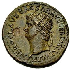 Dupondius - Nero PACE P R TERRA MARIQ PARTA IANVM CLVSIT S C