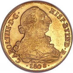 8 Escudos - Carlos IV bust of Carlos III, CAROL IIII