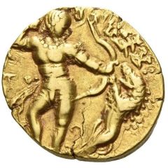 Dinar - Kumaragupta I Lion Slayer; Right