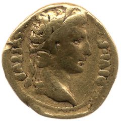 Quinarius Aureus - Augustus TR POT XVI, Victory