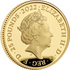 25 Pounds - Elizabeth II The Queen`s Reign, Bestowing Her Honours, Gold Proof