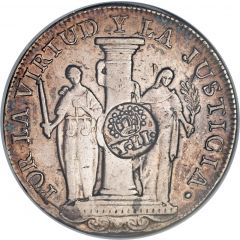 8 Reales - Isabella II Countermark on Peru 8 Reales