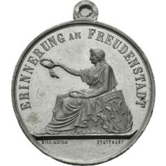 Medal - Industrial Exhibition in Freudenstadt and opening of the train line to Freudenstadt
