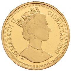1/5 Crown - Elizabeth II World Cup - Map, Gold Proof
