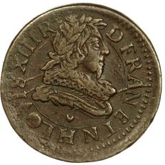 Double Tournois - Louis XIII La Rochelle mint, 1st type