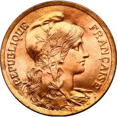 5 centimes Daniel-Dupuis Pré-série en bronze sur flan brillant