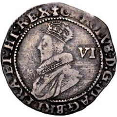 6 Pence - Charles I 2nd bust, group B