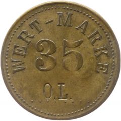 35 Pfennig Wert-Marke, Countermarked `O.L.`