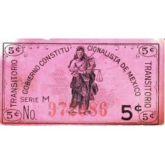 5 Centavos Gobierno Constitucionalista de Mexico