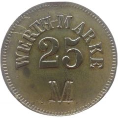 25 Pfennig Werth-Marke, Countermarked `M`