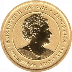 5 Dollars In the name of Elizabeth II, 6th Portrait - Year of the Dragon - Gold, Coloured