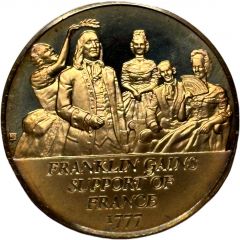 Medal - History of the American Revolution Franklin Gains Support of France