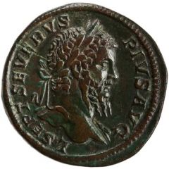 Sestertius - Septimius Severus P M TR P XVIII COS III P P S C, Annona