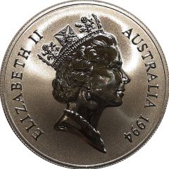 1 Dollar - Elizabeth II 3rd Portrait - Silver Kangaroo