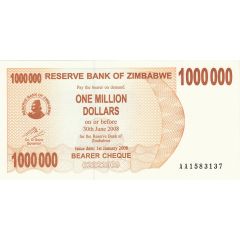 1 000 000 Dollars Bearer Cheque