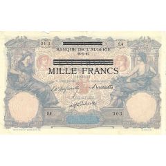 1000 Francs Overprint