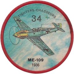 Token - Jell-O Aircraft #34, ME-109