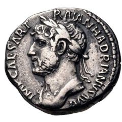 Denarius - Hadrian P M TR P COS III SAL AVG, Salus