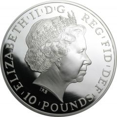 10 Pounds - Elizabeth II 5th portrait, 5 oz Fine Silver