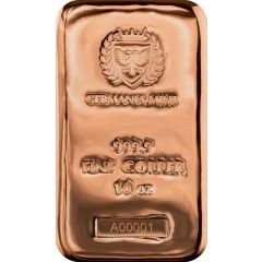 Germania Mint Cast Bar Fine Copper, 10 oz