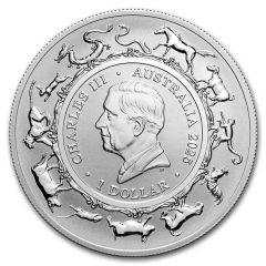 1 Dollar - Charles III 1st Portrait - Year of the Snake, Silver