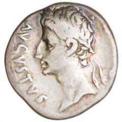 Denarius - Augustus IMP XII ACT, Apollo