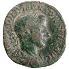 Sestertius - Gordian III P M TR P III COS II P P S C, Apollo