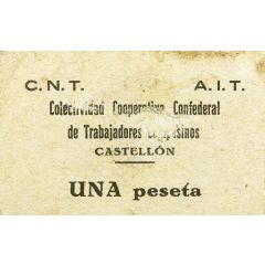 1 Peseta Castellón, Colectividad Cooperativa Confederal de Trabajadores Campesinos