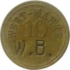 10 Pfennig Wert-Marke, Countermarked `W.B.`