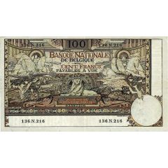 100 Francs green reverse