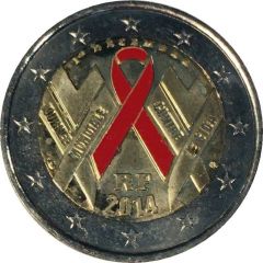 2 Euros World AIDS Day, Colored