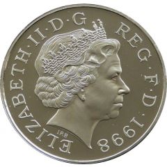 5 Pounds - Elizabeth II Prince Charles` 50th Birthday, Silver Proof