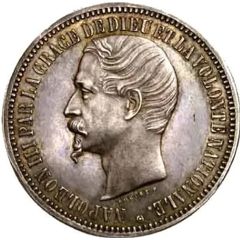 5 Francs pattern of Bouvet, nude head