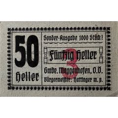 3 Kronen on 50 Heller Meggenhofen