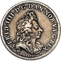 3 Dukater - Frederik IV Accession, pattern silver strike
