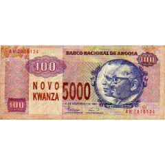 5000 Novo Kwanzas Overprint