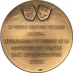 Centenary of the canton of Geneva`s entry into the Swiss Confederation.