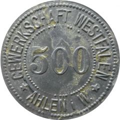 500 Pfennig - Ahlen Gewerkschaft Westfalen