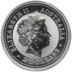 2 Dollars - Elizabeth II 4th Portrait - Australian Kookaburra