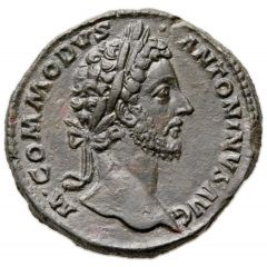 Sestertius - Commodus TR P VII IMP IIII COS III P P S C, Annona, Concordia, and Victory