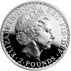 2 Pounds - Elizabeth II 4th portrait, 1 oz Fine Silver (.958)